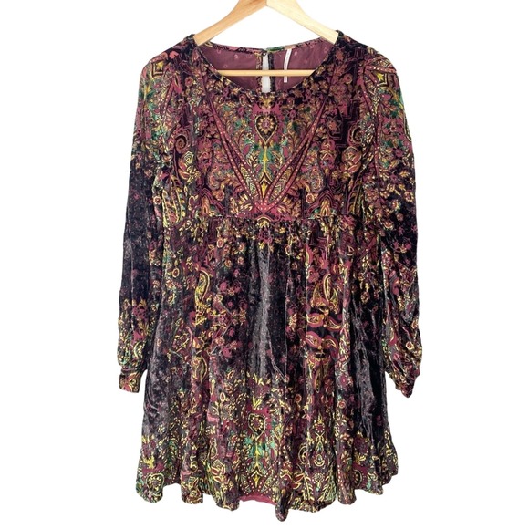 Free People Mirror Mirror Velvet Mini Dress Small - Picture 6 of 13